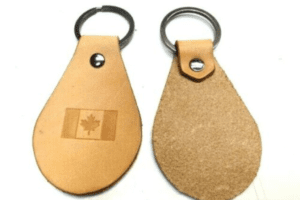 Leather Keychain with Stamps